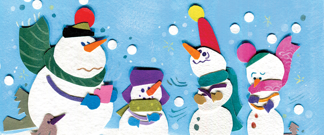 Image of four shivering snowmen